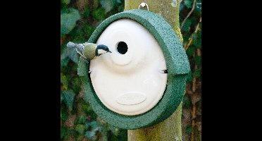 CJ Wildlife Nestkast - Aanbevolen door de Vogelbescherming Nederland - Alicante - 28mm - Nestkastje voor o.a. Pimpelmees & Zwarte Mees - Woodstone Vogelhuisje - FSC-gecertificeerd - Groen