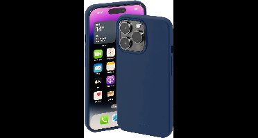 Hama Finest Feel Cover Hoesje geschikt voor iPhone 14 Pro - Zijdezacht afwerking - Krasbestendig - Blauw