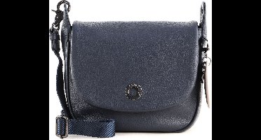 MANDARINA DUCK Leren Schoudertas Mellow Leather Hunting Bag Dress Blue Blauw