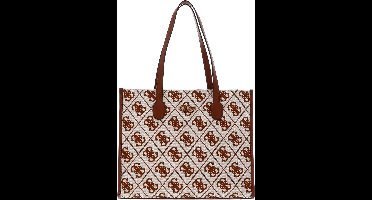 GUESS Shopper Silvana Girlfriend Tote Saddle Logo Crème