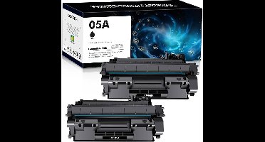 2-pack | Geschikt voor HP 05A / CE-505A Toner cartridge Zwart - Geschikt voor HP LaserJet P2035 - P2055D - P2055DN