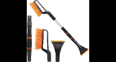 oCreon 2-in-1 IJskrabber Auto met Bezem - Afneembare Sneeuwborstel - Intrekbare Stang - Krassenvrij