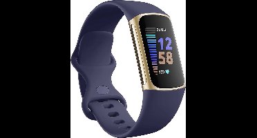 New Age Devi - Siliconen bandje geschikt voor Fitbit Charge 56 - Maat ML - Donkerblauw