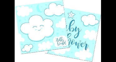 Folat - Servetten Baby Shower Blauw (20 stuks)