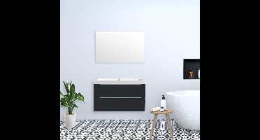 BADKAMERMEUBEL SENSIO 100 HOOGGLANS ANTRACIET 2 kraangaten