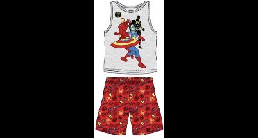 Marvel Avengers pyjama - grijs - rood - Glow in the dark - maat 128  / 8 jaar
