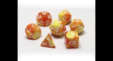 Dobbelsteen - Dice Yellow & Orange dobbelstenen voor Dungeons & Dragons