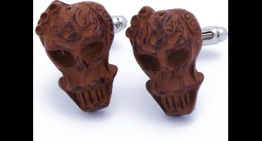 Manchetknopen - Houten Masker Bruin