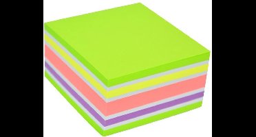 Stick'n Sticky Notes Kubus - 76x76mm - Neon Pastel Mix - Groen - 400 memoblaadje
