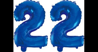 Folieballon 22 jaar blauw 41cm