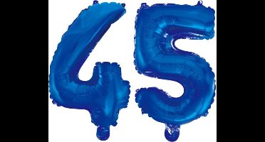 Folieballon 45 jaar blauw 41cm