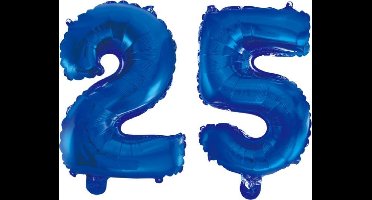 Folieballon 25 jaar blauw 86cm