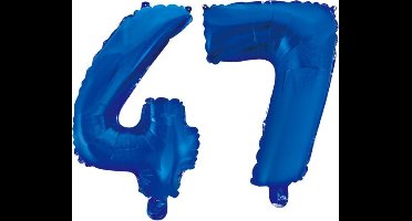 Folieballon 47 jaar blauw 86cm