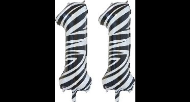 Folieballon 11 jaar zebra 86cm