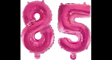 Folieballon 85 jaar roze 86cm