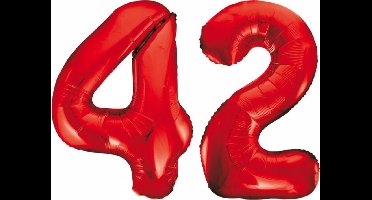 Folieballon 42 jaar rood 86cm