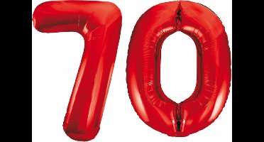 Folieballon 70 jaar rood 86cm