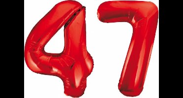 Folieballon 47 jaar rood 86cm