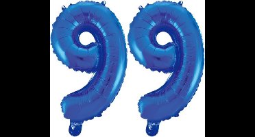 Folieballon 99 jaar blauw 41cm
