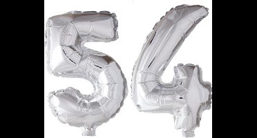 Folieballon 54 jaar zilver 41cm