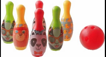Free And Easy Bowlingset Funny Faces 7-delig Multicolor