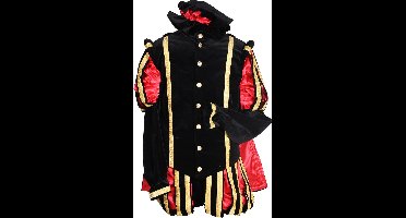 Piet fluweel Malaga zwart/rood (mt S)