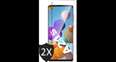 Screenprotector geschikt voor Samsung Galaxy A21s - Gehard Glas Beschermglas Tempered Glass Screen Protector - 2 Stuks
