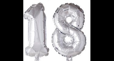 Folieballon 18 jaar zilver 86cm