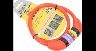 Stahlex Ø10mm / 65cm kabelslot schlechts 230g met cijferslot | Het eerste fietsslot voor uw kind | Rood