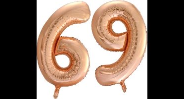 Folieballon nr. 69 Rosé Goud 86cm