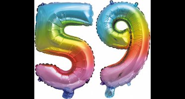 Folieballon nr. 59 Regenboog 86cm