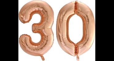 Folieballon nr. 30 Rosé Goud 86cm