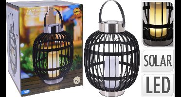 Solar lamp lantaarn LED - 44 cm HOOG - windlicht - LED kaars binnenin - buitenverlichting - tuinverlichting - sfeerverlichting