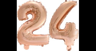 Folieballon nr. 24 Rosé Goud 41cm