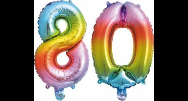 Folieballon nr. 80 Regenboog 86cm