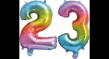 Folieballon nr. 23 Regenboog 41cm