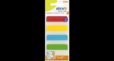 Stick'n Bladwijzer - Index Tabs - 38x51mm - 4 Verschillende Kleuren - 24 Sticky Notes