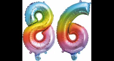 Folieballon nr. 86 Regenboog 86cm