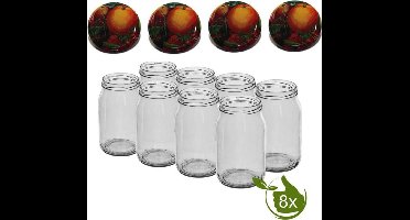 Glazenpotten - glazen pot - inmaak 900 ml met twist-off deksel (fruit classic) 8 stuks