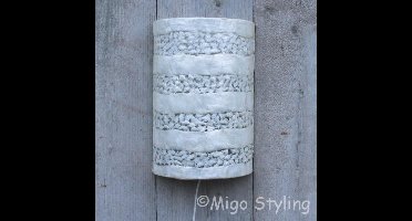 Wandlamp - Schelp - Gevlokt - Breedte 21 cm