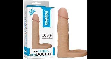 Lovetoy Voorbinddildo voor dubbele penetratie Ultrasoft Double - 15 cm