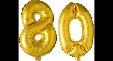 Folieballon nr. 80 Goud 41cm