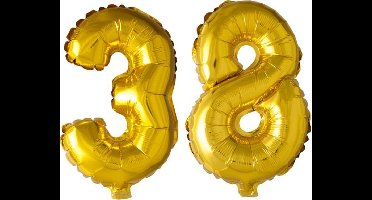 Folieballon nr. 38 Goud 41cm
