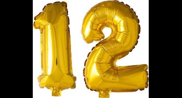 Folieballon nr. 12 Goud 41cm