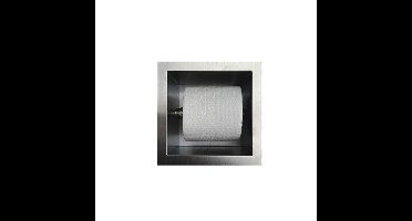 Inbouw wc rolhouder RVS voor 1 rol 9cm diep