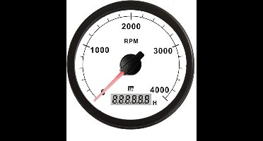 VETUS TACHW4000 witte Toerenteller 12/24V Ø 114mm