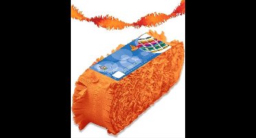 Crepe Papier guirlande Oranje Brandvertragend - 24 meter.
