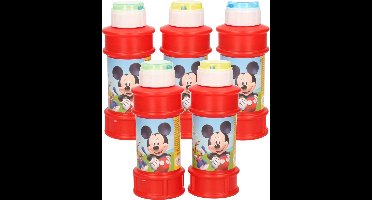 6x Disney Mickey Mouse bellenblaas flesjes met spelletje 175 ml voor kinderen - Uitdeelspeelgoed - Grabbelton speelgoed