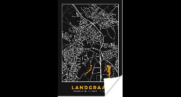 Poster Landgraaf - Black and Gold - Stadskaart - Kaart - Plattegrond - 20x30 cm