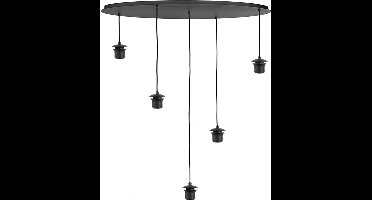 Highlight - Plafondplaat 5 lichts ovaal L 100 x B 35 cm met snoer en fittingen